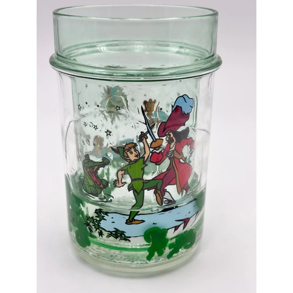 Disney Peter Pan Captain Hook Tinker Bell Glitter Double Wall Tumbler Cup 4.25in